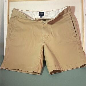 J. Crew Flat Front Chino Shorts in Khaki